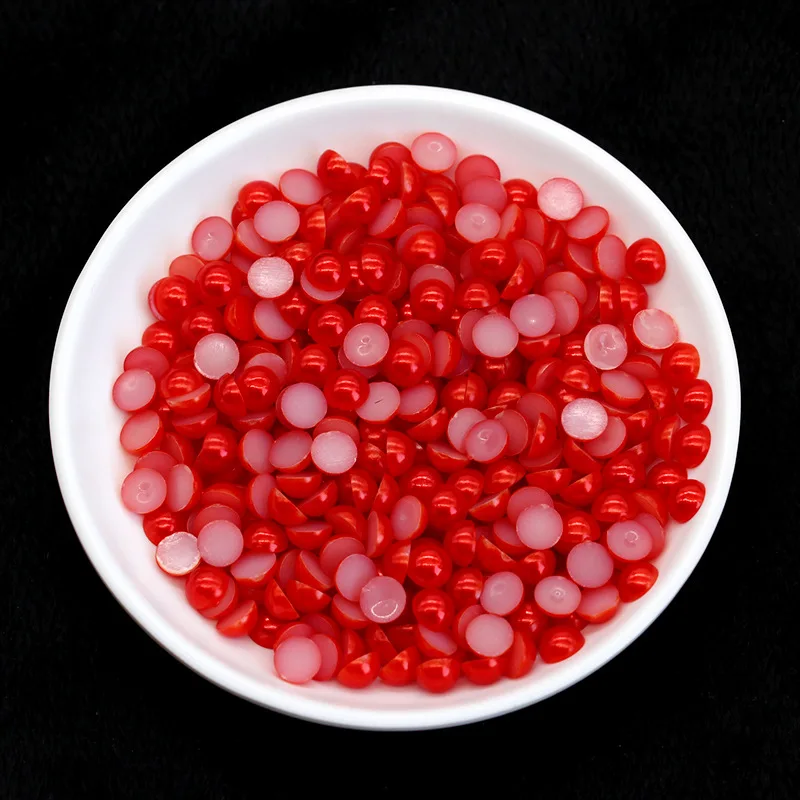 Hot Flat Back AB Pearls Loose Jewelry ABS Plastic Half Pearls Nail Art Handmade Craft DIY Rhinestone Beads Flatback Rhinestones