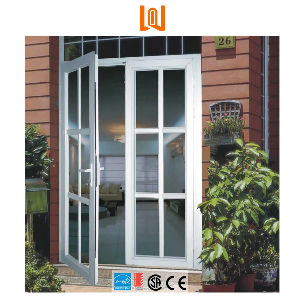 Modern Design Residential Double Triple Glass Plastic PVC Door Vinyl Casement French Doors