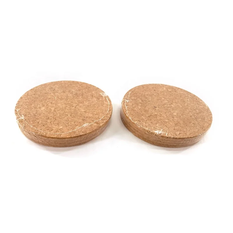 Cork Coaster Round Plant Coaster Absorbent Bar Mat 4pcs one set for Kitchen Hot Pads Pots Cork Coasters Coffee Drink Tea Cup Ma