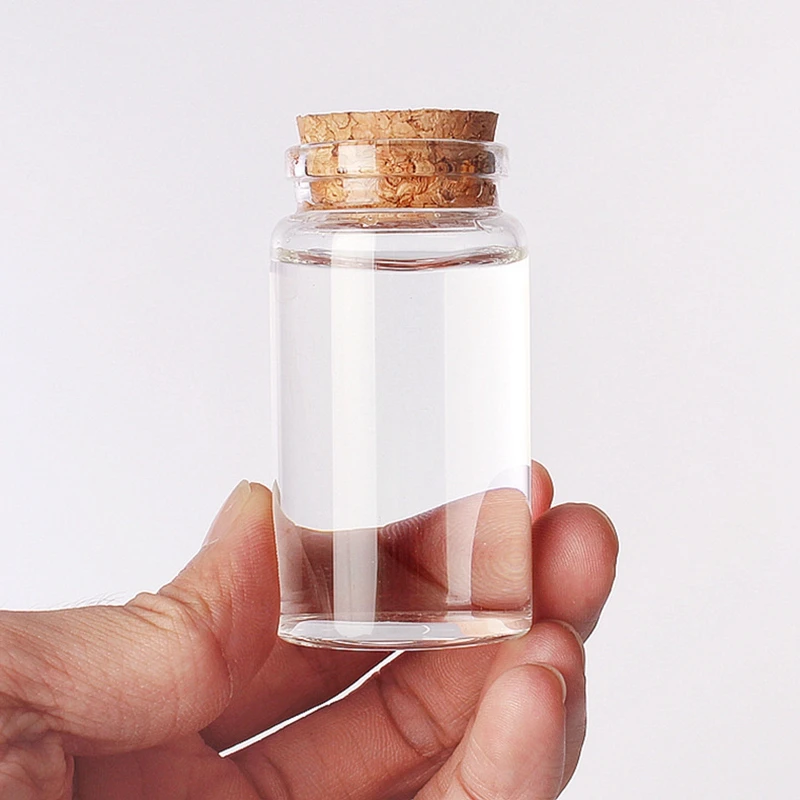 Food Grade Airtight Transparent Glass Canister Storage Jar Glass Tube Food Jar For Herb Spice Tea Container With Wooden Cork