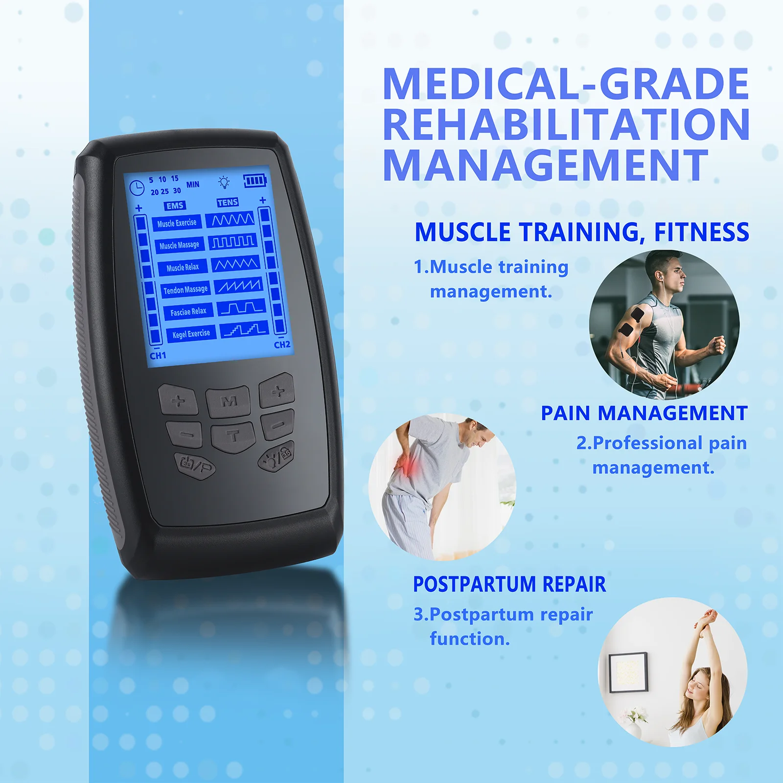 Рекламные цифровые инструменты многофункциональные с электродными подушечками аппарат для терапии Empi Tens