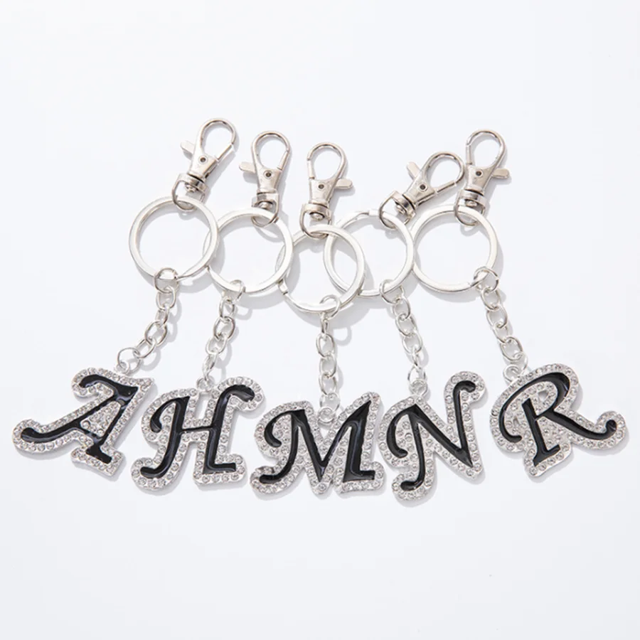 
Hot Sale Fashion Customized Diamond Alphabet Wholesale Letter A Keychain 