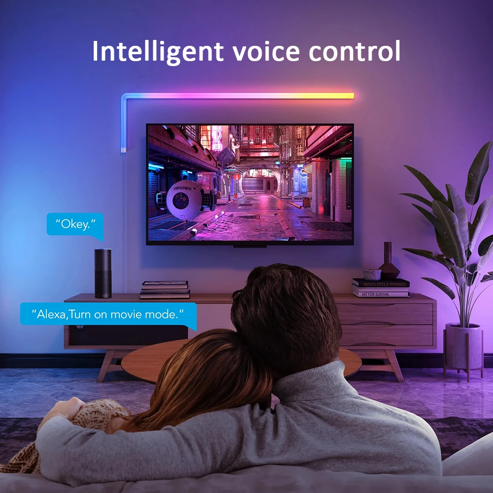 LED Smart Glide Wall Light RGBIC  Bluetooth WIFI Tuya APP Control Music Sync DIY Night Light TV Bedroom Game Room Bar Decoration