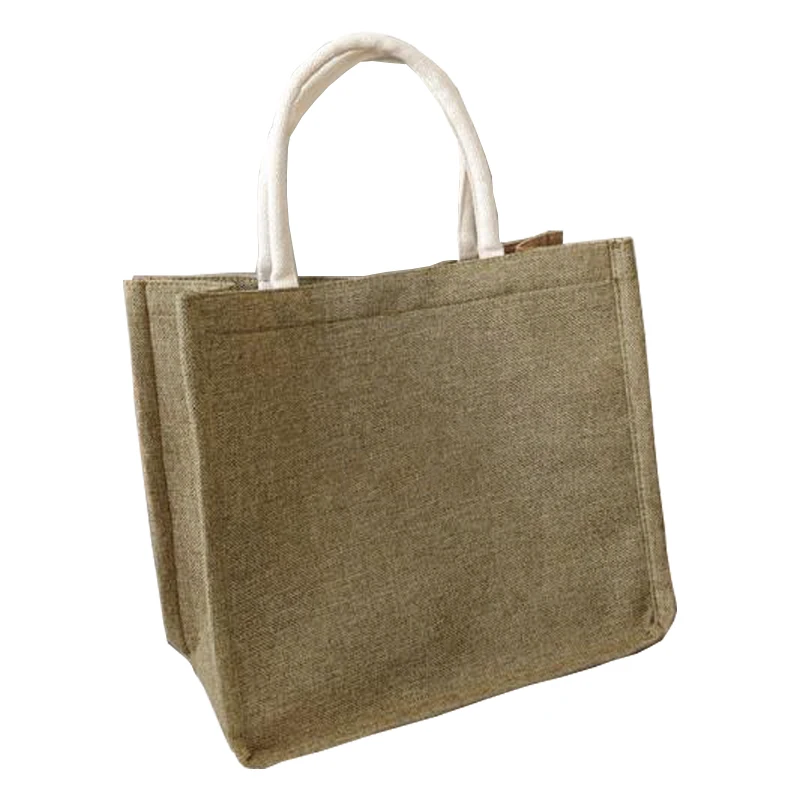 Wholesale Promotion Jute Grocery Shopping Burlap Beach Jute Tote Bag For Gifts