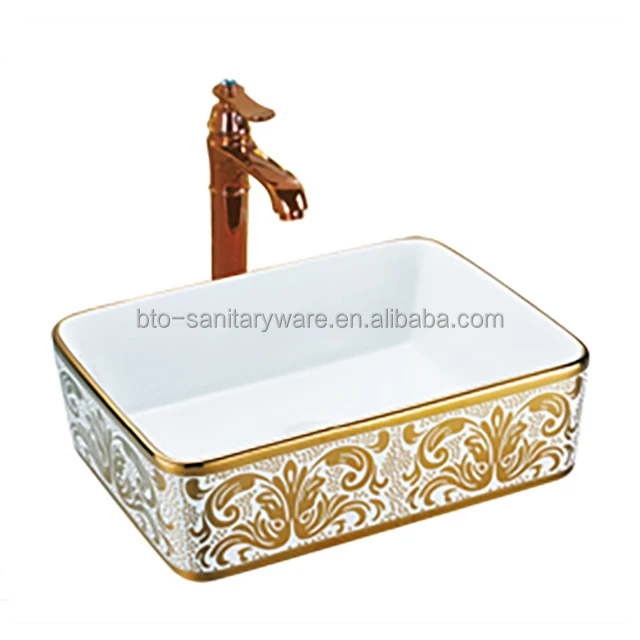 Ceramic Hot Selling Vessel Sink without faucet hole European Style Ceramic Hand Wash Basin
