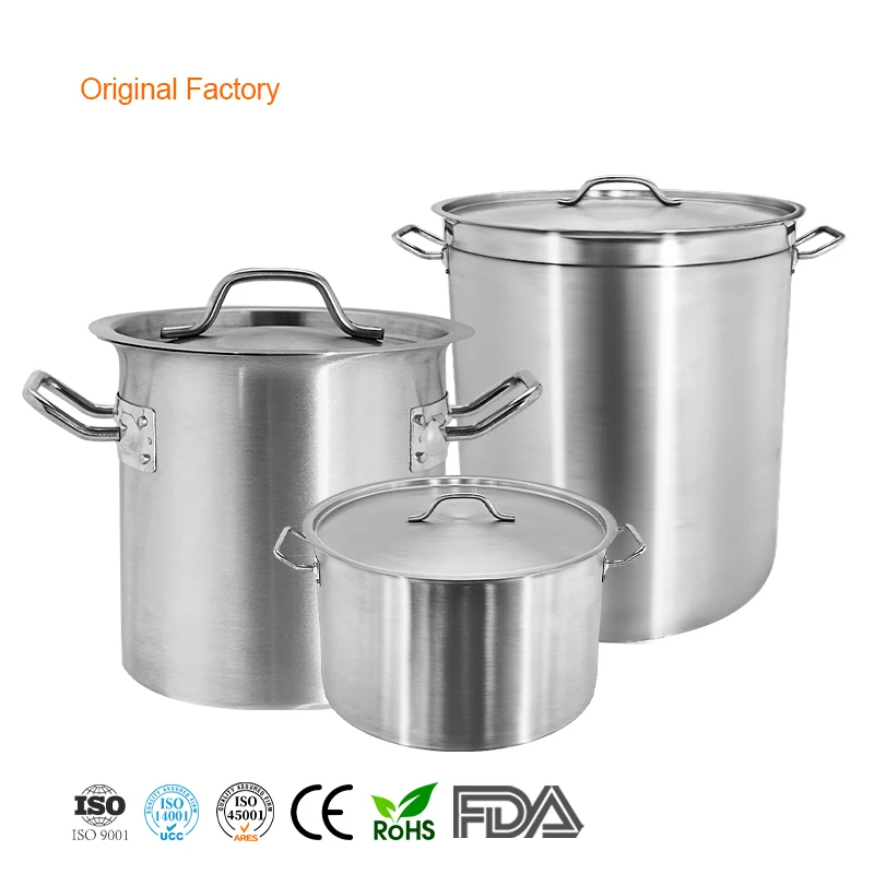 DaoSheng Wholesale China Low Price Restaurant Composite Bottom Large Stainless Steel Stock Soup Pots Cooking Pot
