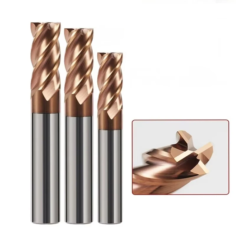 HRC55 Carbide End Mill 4Flutes Milling Cutter Alloy Coating Tungsten Steel Cutting Tool 1 2 4 5 6 8 10 12mm CNC machine Endmills