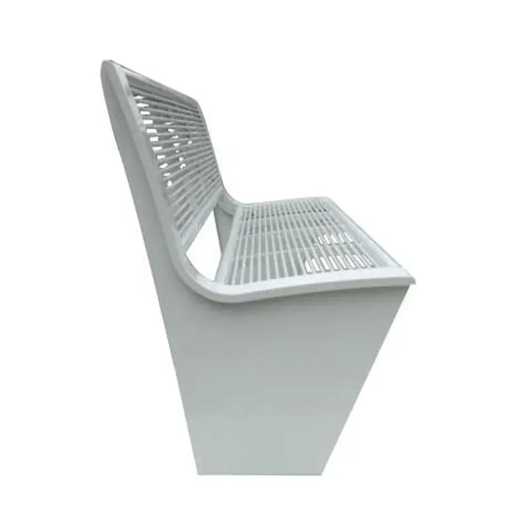 patio furniture cream white commercial modern metal outdoor garden bench seat