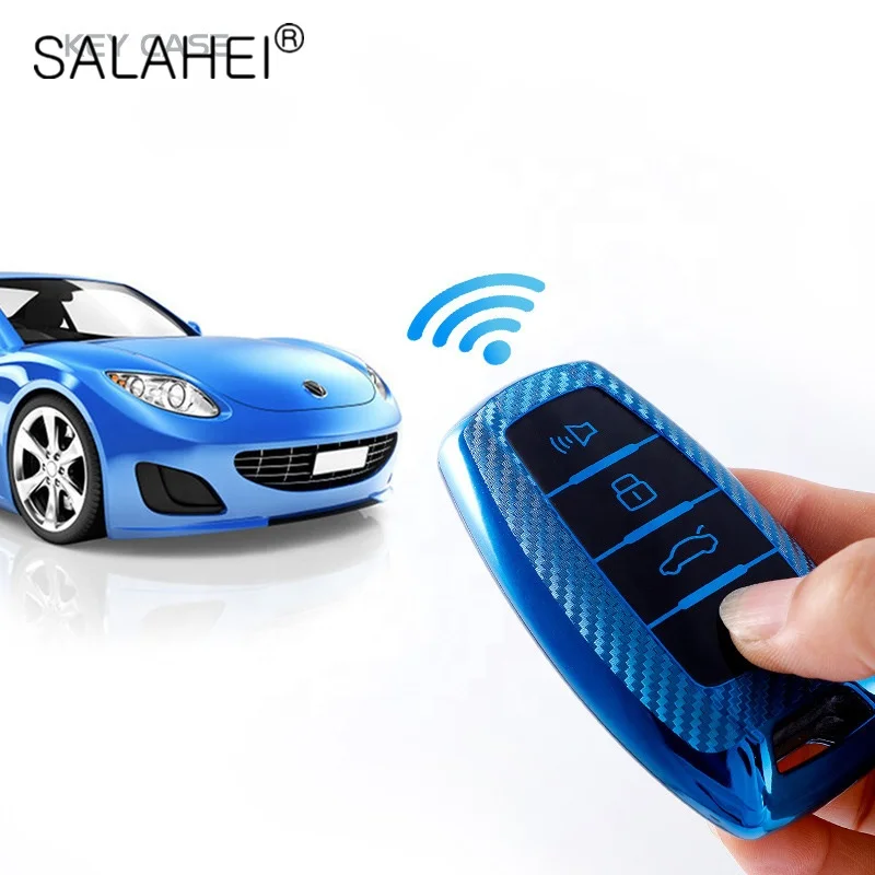 Fashion Soft TPU Carbon fiber Car Key Case Cover Keychain For Great Wall Haval/Hover H6 H7 H4 H9 F5 F7 H2S Auto Key Shell Holder