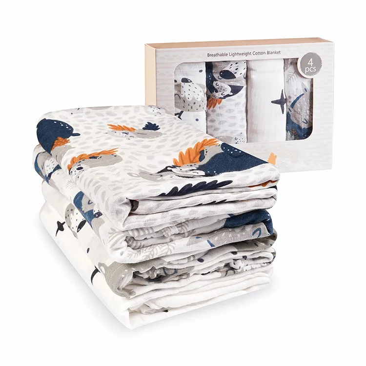High Quality Wholesale Custom Designs 100% Cotton Baby Muslin Blanket