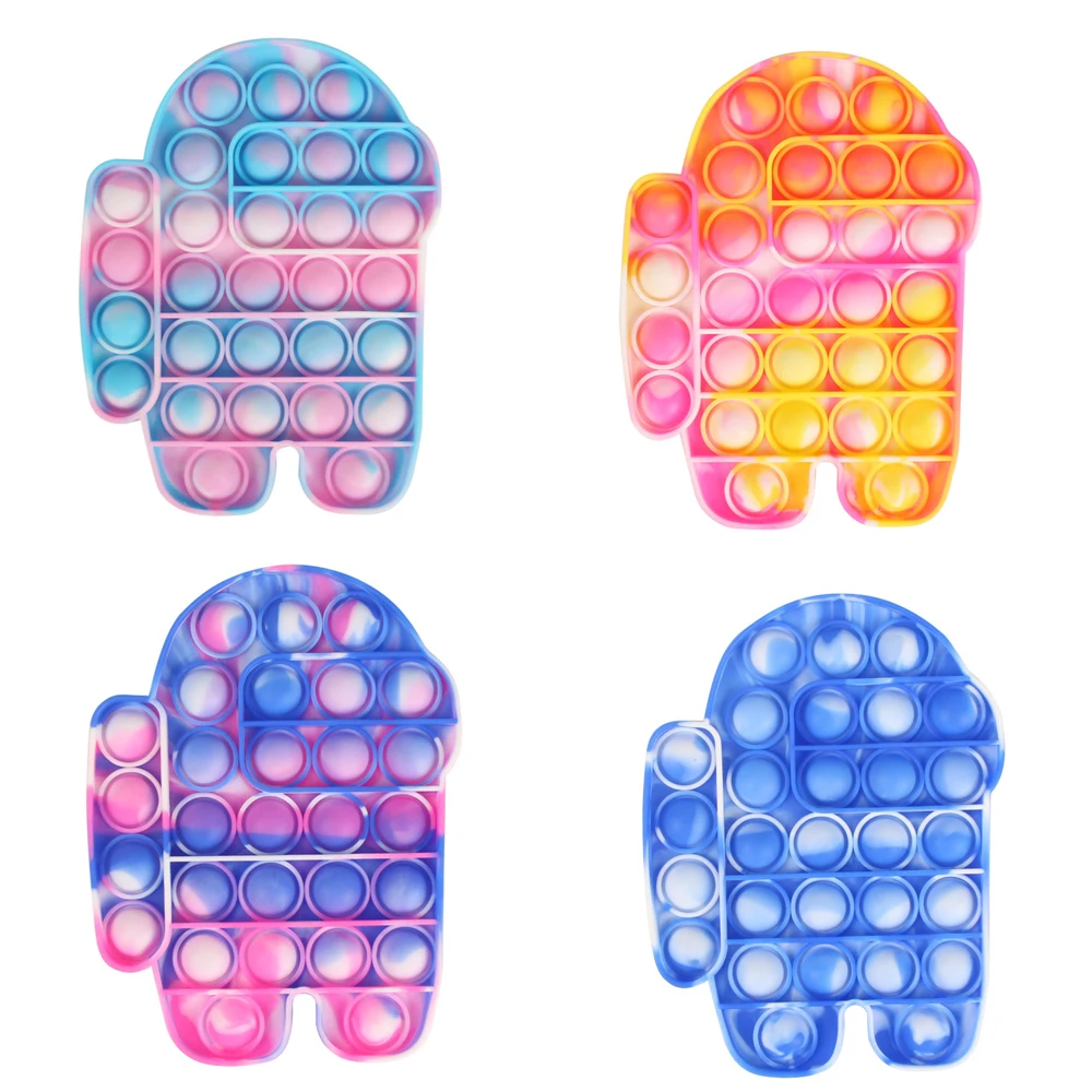 Dinosaurs Unicorns Butterfly Heart Round Animal Square Reliver Stress Popper Pop Push Bubble Fidget Sensory Toy