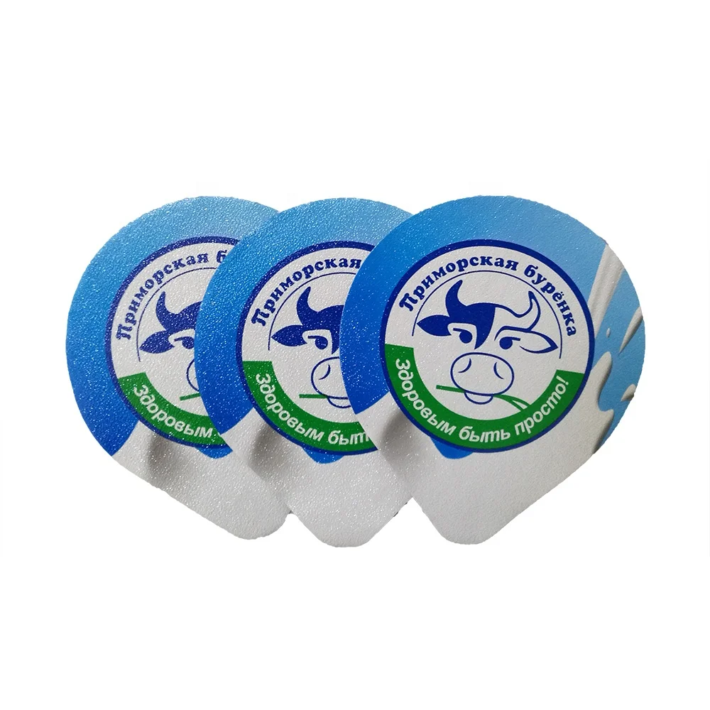 OEM yogurt heat seal die cut aluminum foil lid for pp/ps/pe/aluminum cup