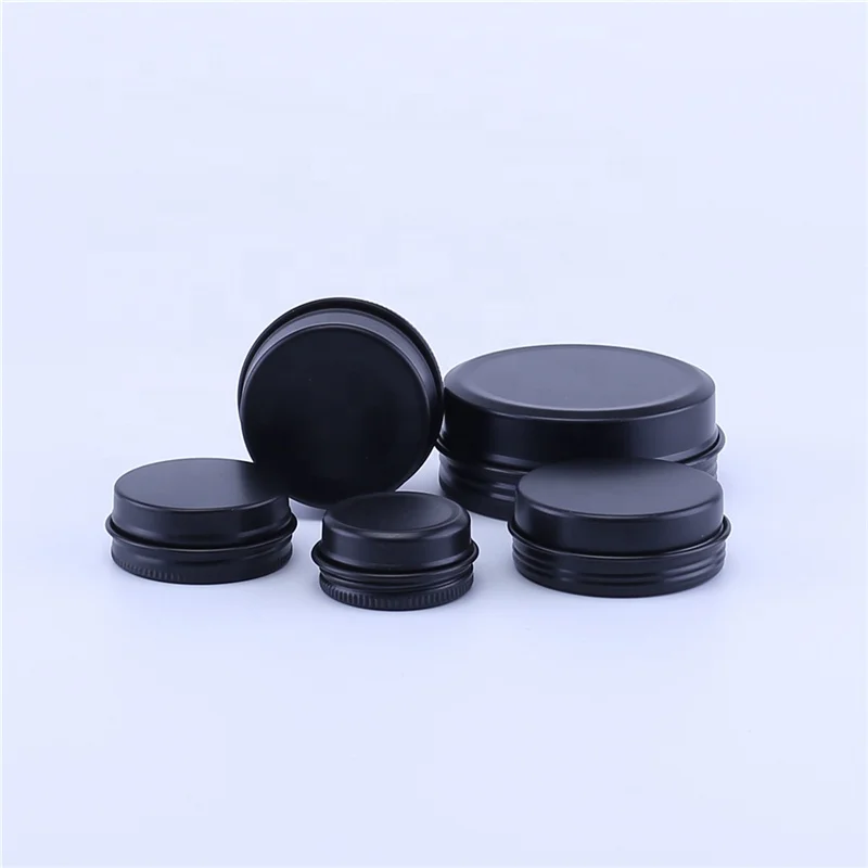 wholesale matte black 10g 15g 20g 30g 60g 100g cosmetic cream scent candles aluminum tin jars