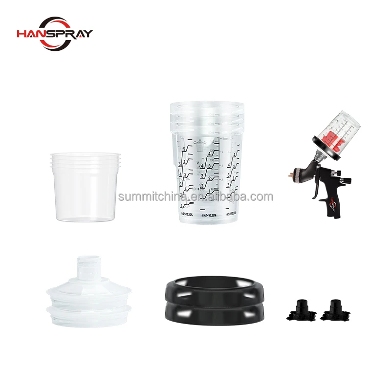 Paint Plastic Cup with Lid 125 Micron Filters 190 Micron Filters Automotive Paint Mixing Cup