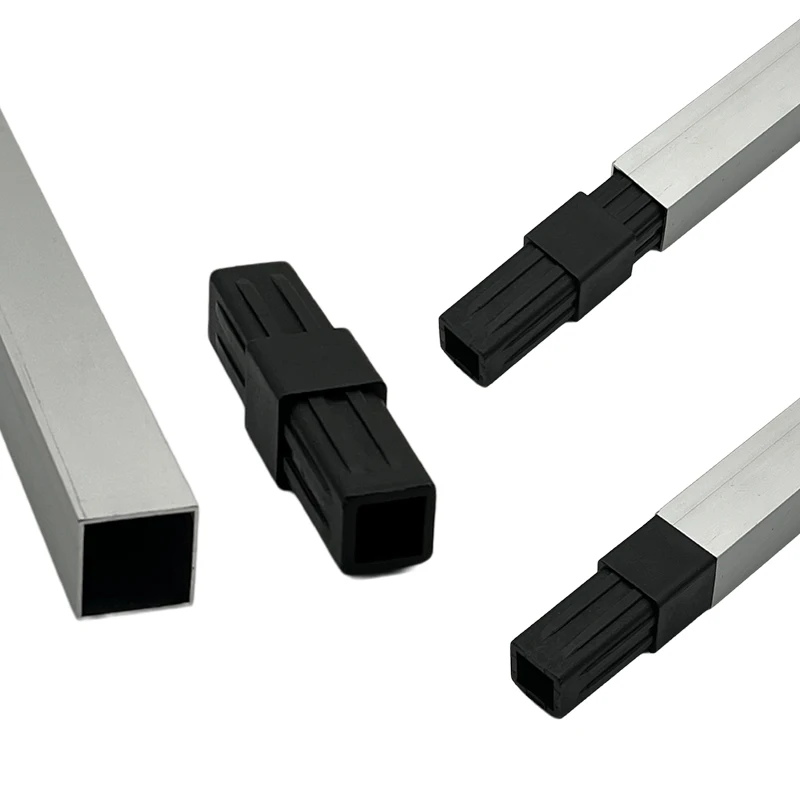 2H 2Way Plastic Connectors For 20 25 30 Mm Square Hollow Tubes, Straight Through Both Ends Square Tube Connector