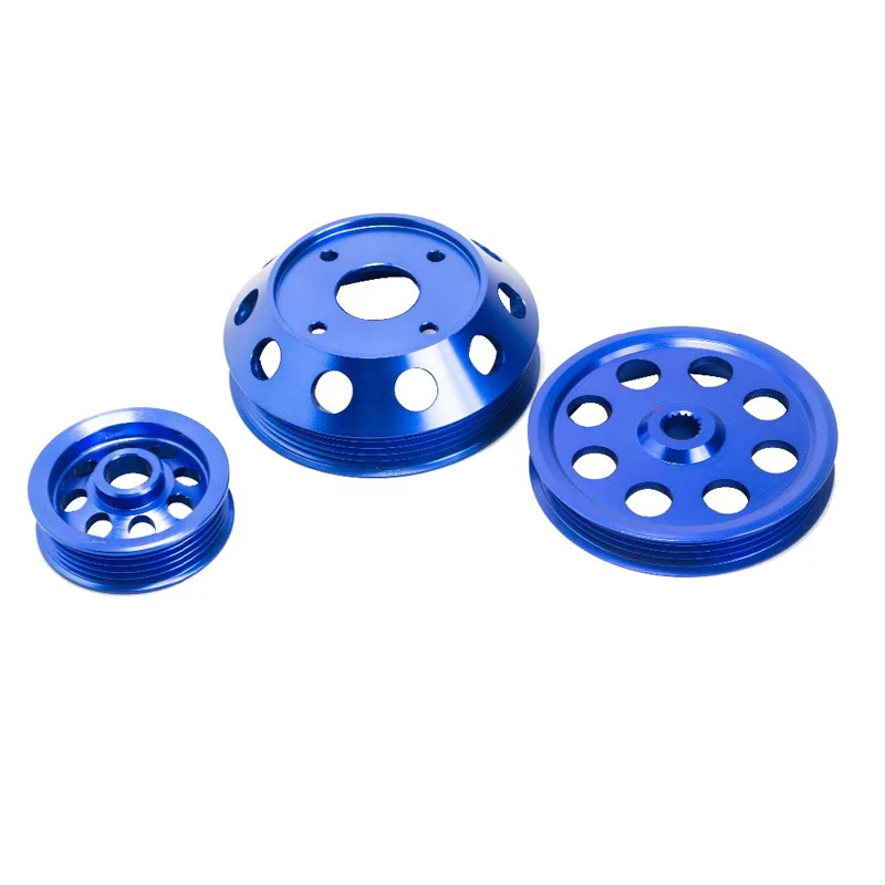 AUSO Racing Performance Aluminum Blue Crankshaft Crank Pulley For Nissan SILVIA S14 S15 SR20