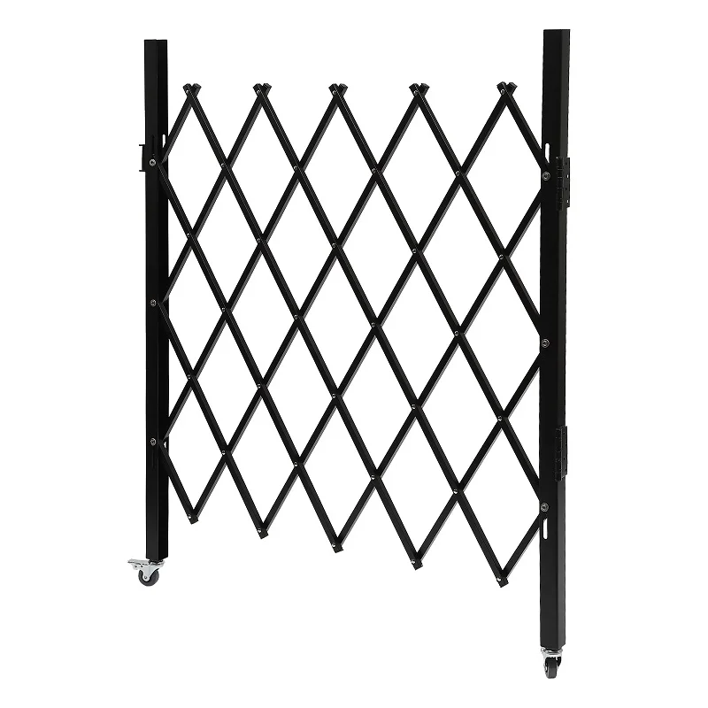 Versatile Accordion Safety Barrier Gate, Portable Retractable Barricade Gate, Free Standing Adjustable Pet Fence Gate