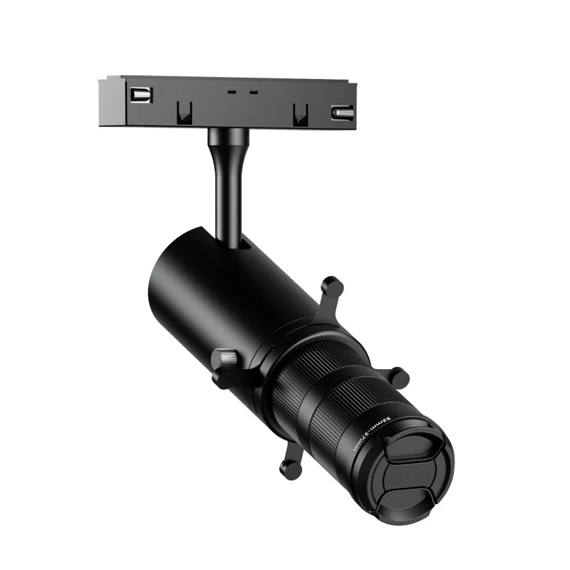 ultra thin 20mm system magnetic rail spotlights shop studio indoor 20w 30w 40w zoomable dimmable mini cob led spot track light