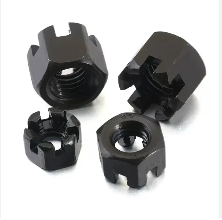 4.8/8.8/10.9 Grade Carbon Steel Hexagon Slotted Nuts M6 M8 M10 M12 M14 M16 M18 M20 M22 M24 M27 M30 M36
