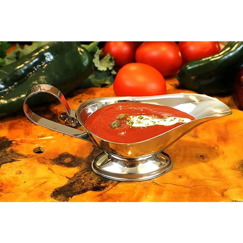 3/5/8/16 Oz. Wholesale Stainless Steel Gravy Boat Juice Bucket Dish Roasting Sauce Dish