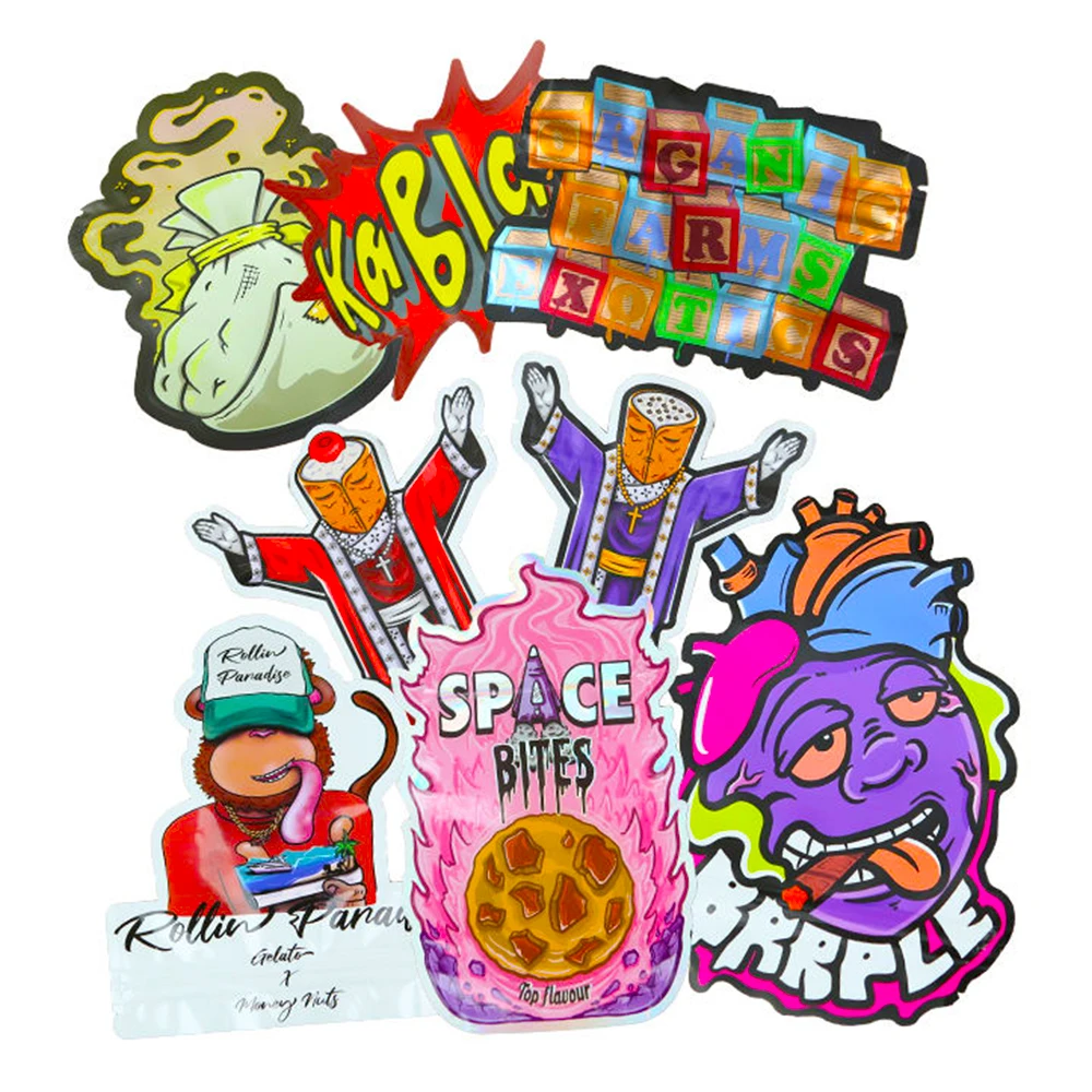 3.5 Ziplock Doypack Custom Die Cut Mylar Weeds Bag Packaging Cannabisss Packaging Plastic Bags 35 Bags For Weedd