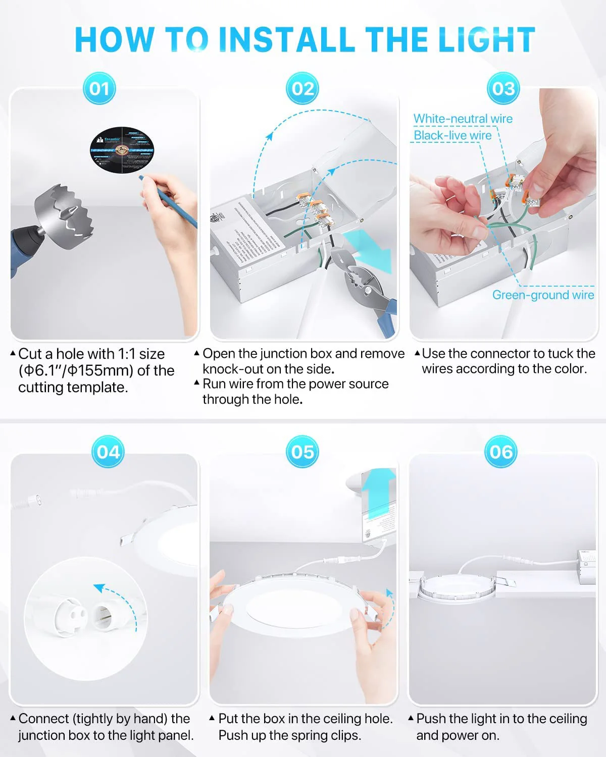 Popular panel 4Inch 9W 3CCT  Slim Led Panel Light Downlight  Potlight With Junction Box