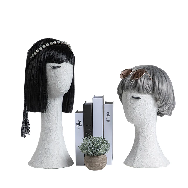 Fashion  Mannequin Head and Holder Mannequin Head Hat Display Head Display with wooden base