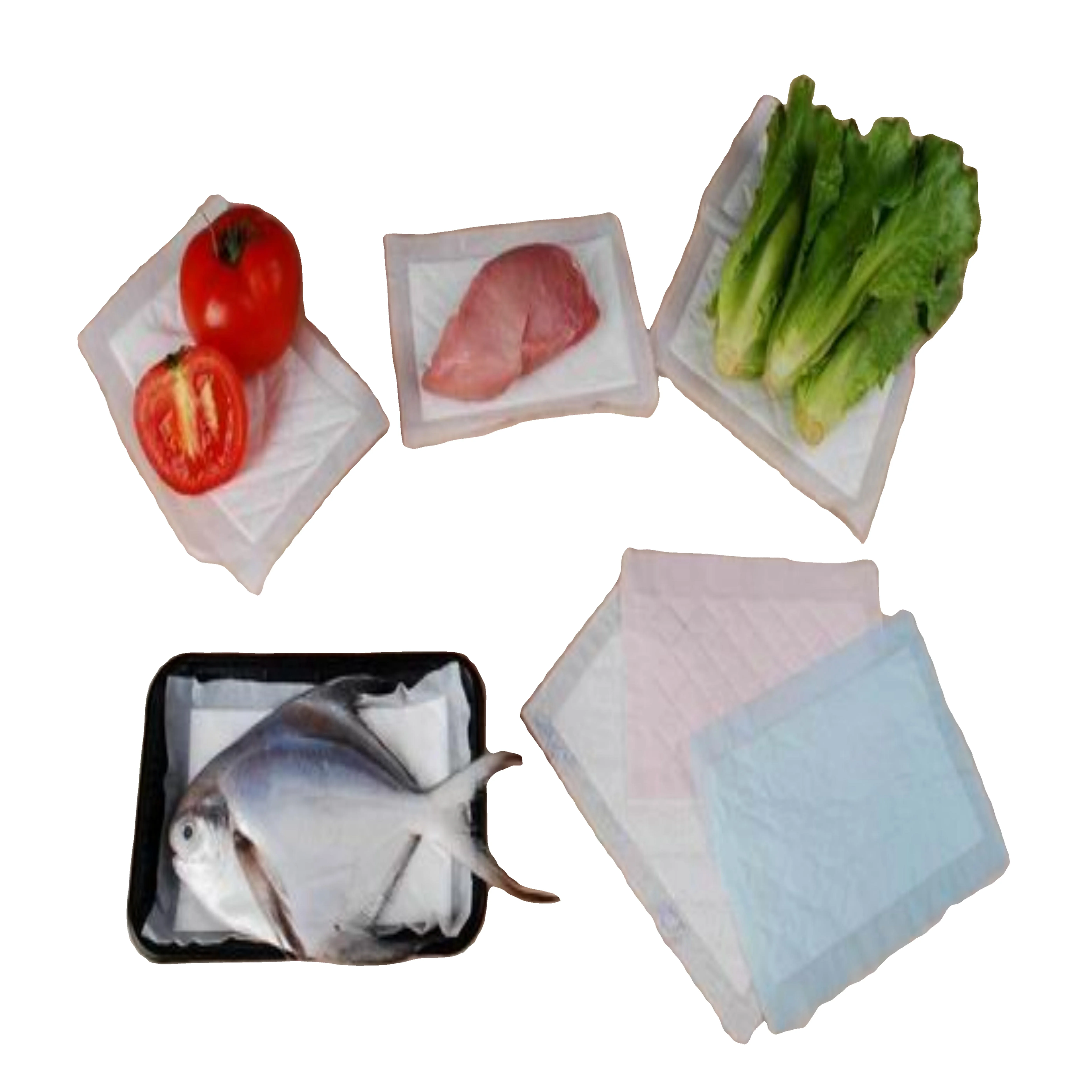 2024 High Quality food grade absorbent pad for Meat, Seafood and Poultry