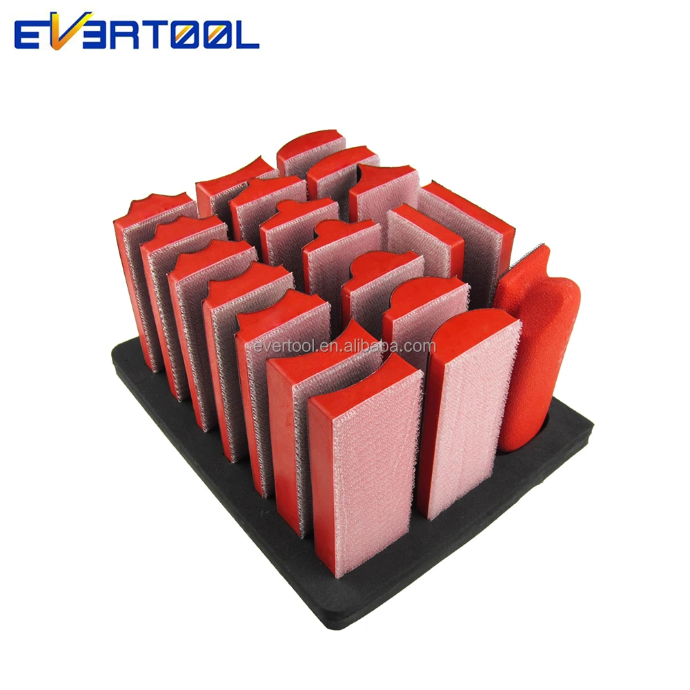 EVERTOOL 20pcs/set Abrasive Tool Sanding Pad Environment-friendly PU Hand Sanding Block Kit Backing Pad