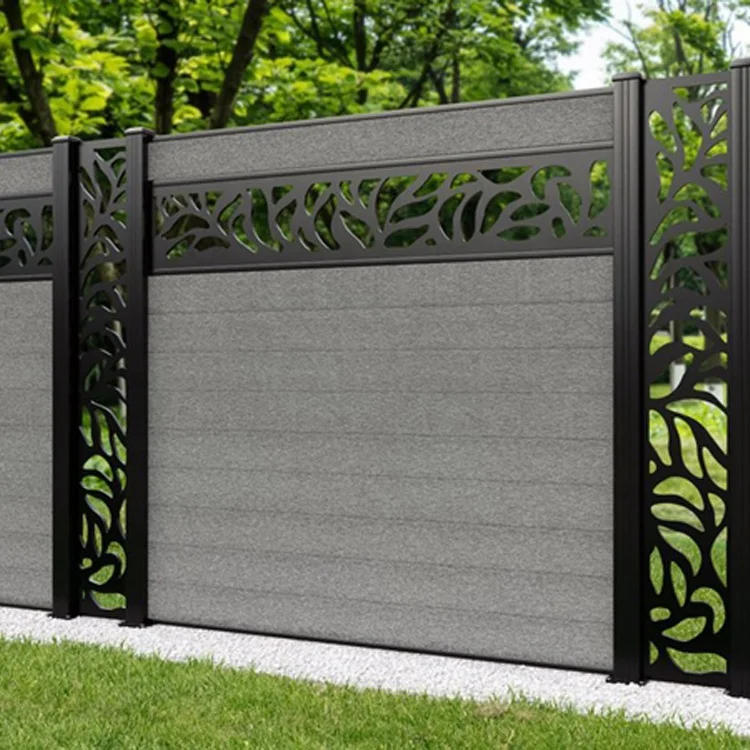 OEM/ODM wood plastic composite wpc fence boards with trellis co-extrusion home garden fence panels better than vinyl pvc fence