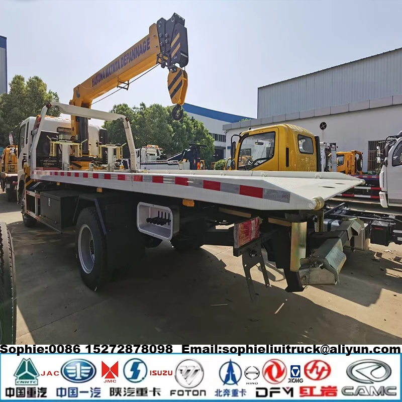 Manufacturer FAW 4x2 Wrecker Platform Truck Wrecker With Crane Traffic Accident Bad Car Carrier Road Rescue Vehicle