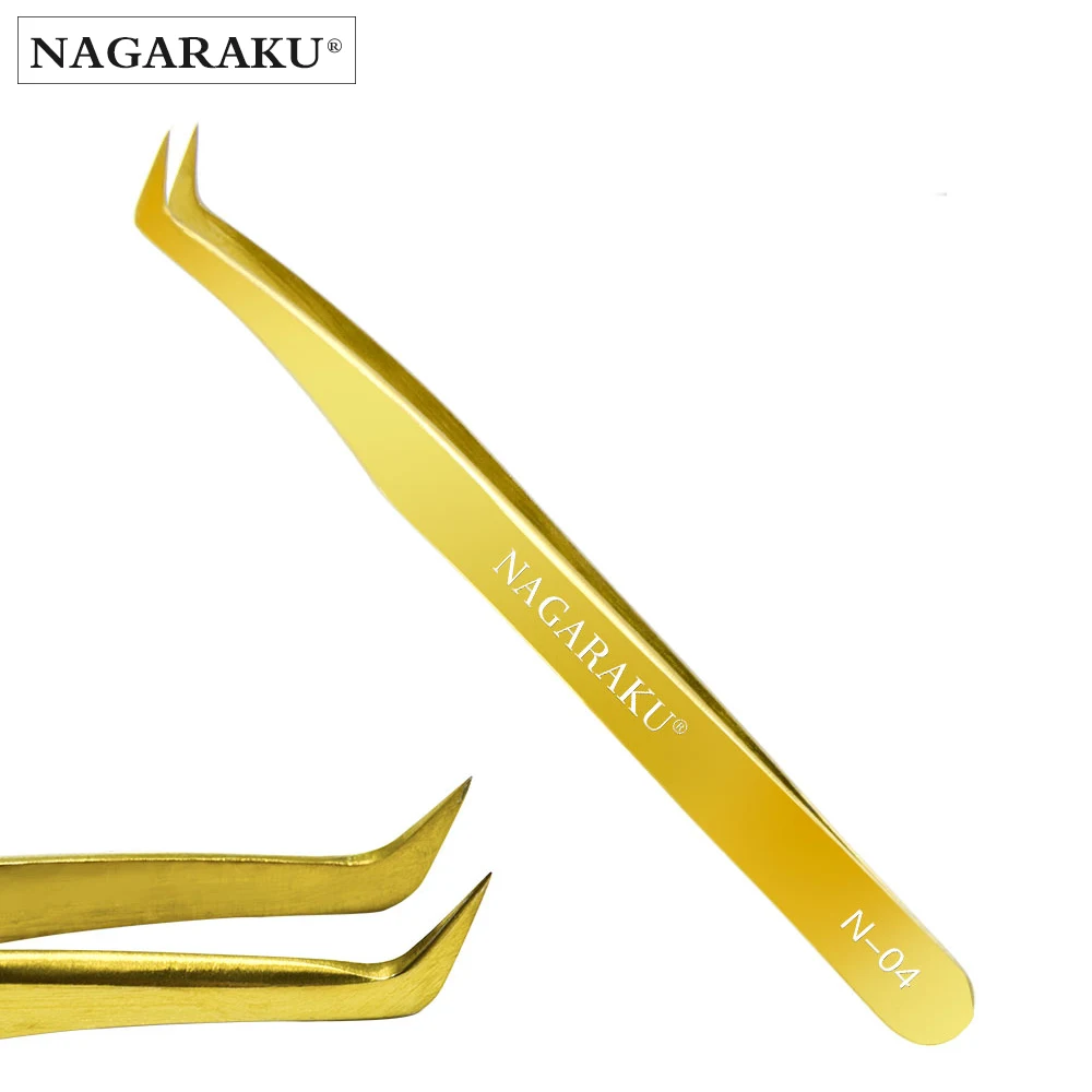 NAGARAKU N-04 Пинцет для наращивания ресниц из нержавеющей