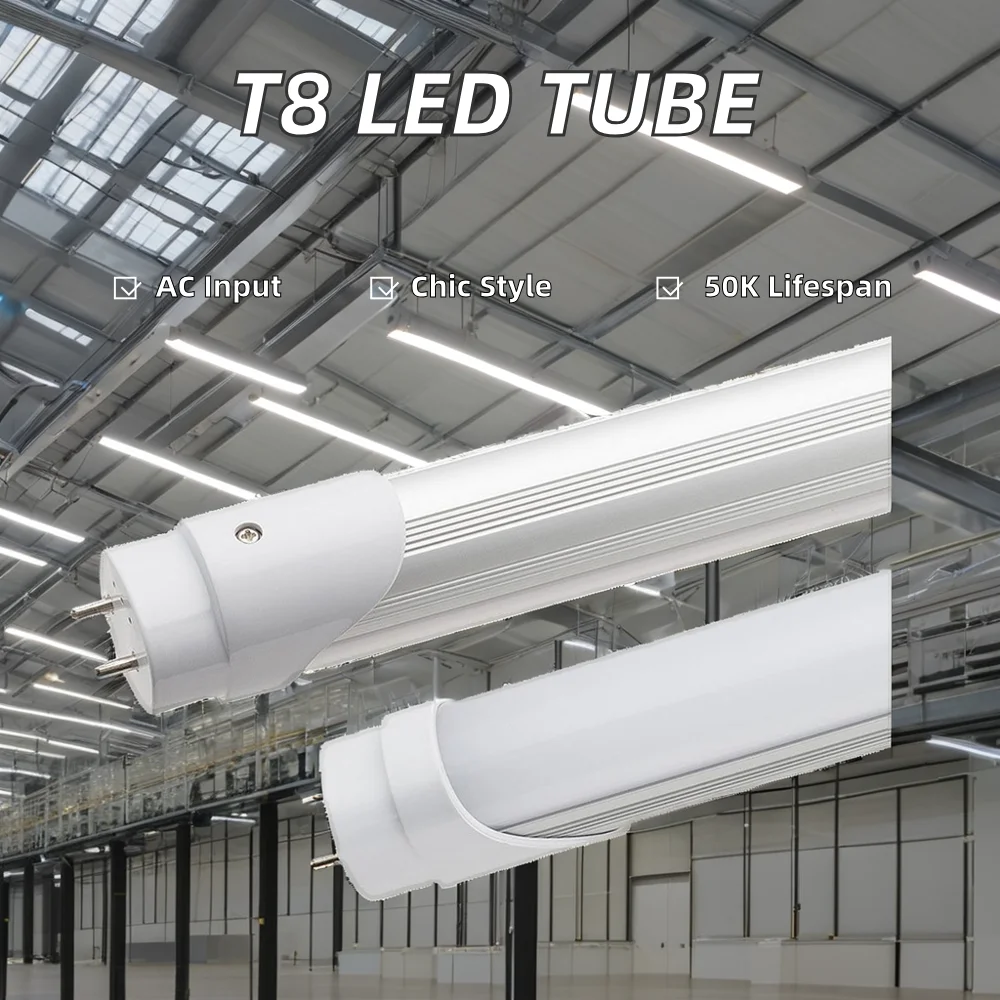 Modern Design Style 60cm 2ft 4ft High Brightness Cold White Aluminum Integrated T5 T8 LED Tubes for Warehouse Usage