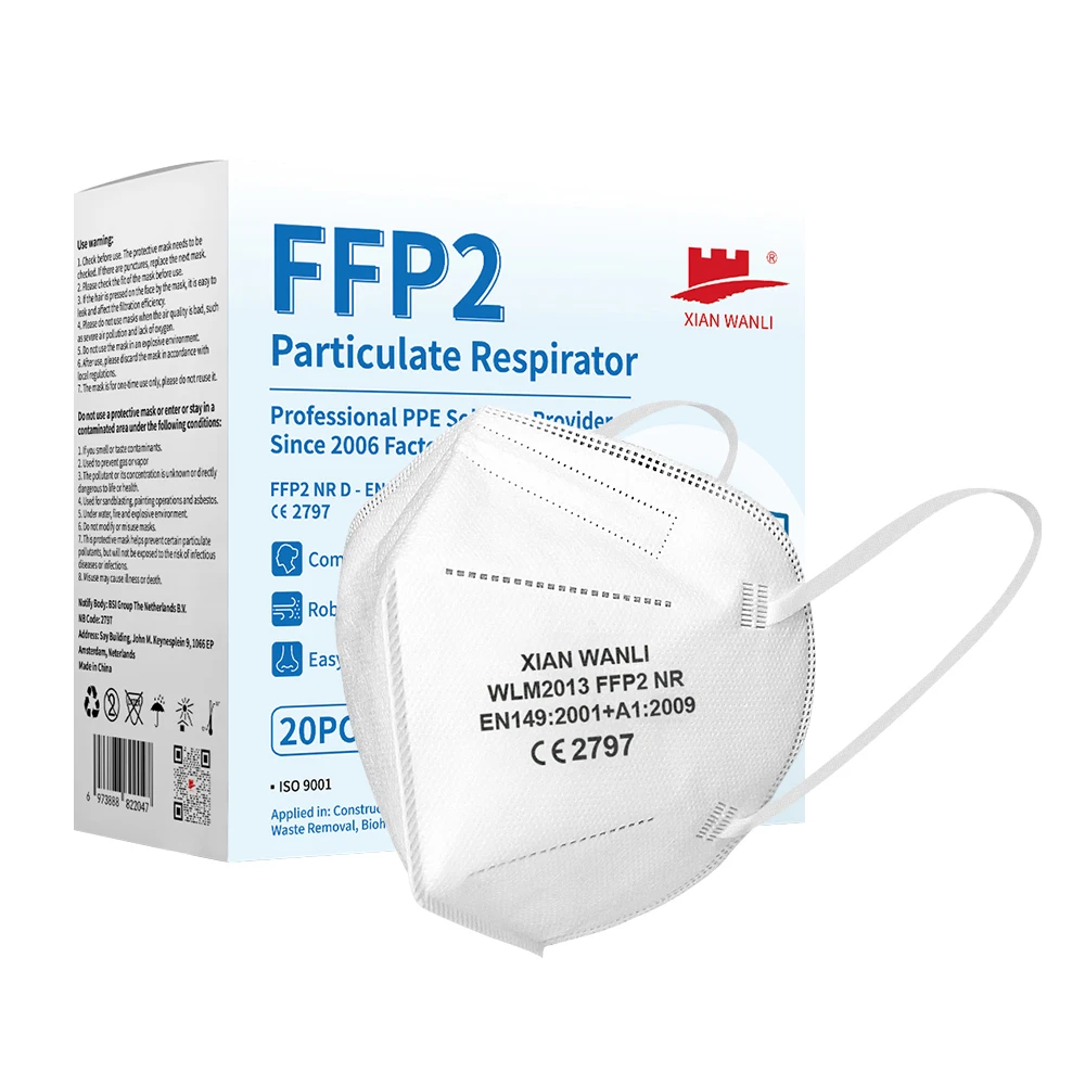 FFP2 Dust Custom Mask Folded Type Disposable Woven 4-Ply Respirator No valve Foldable Masks