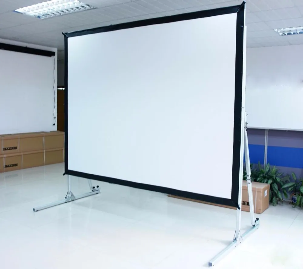 Projector Screen with Stand 100 inch 16:9 HD 4K Outdoor Indoor Projection Screen for Home 3D Fast-Folding Projector Screen