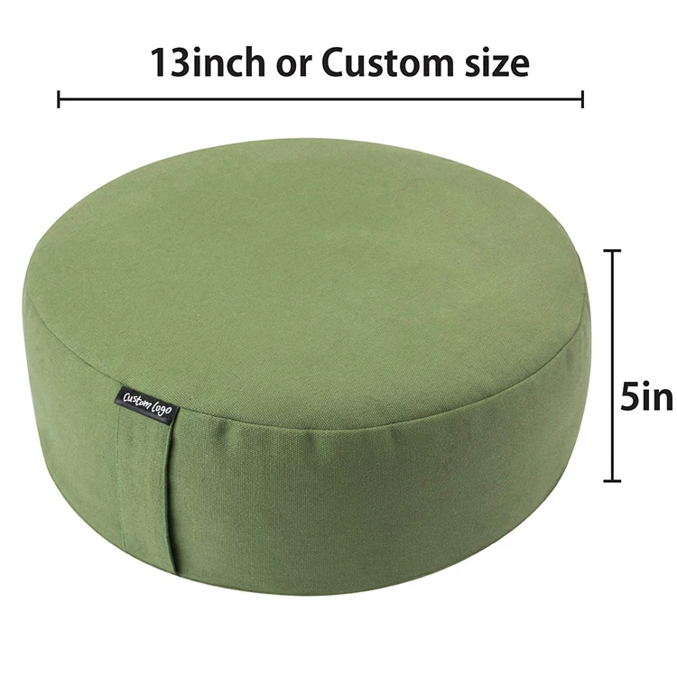 Buti custom cotton crescent chakra filled floor round buckwheat wholesale design zafu yoga bolster pillow meditation cushion