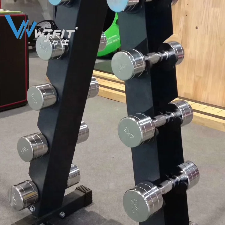 High Quality Stainless Steel Dumbbell Set Chrome Dumbbells KG Free Weights Dumbbell For Gym