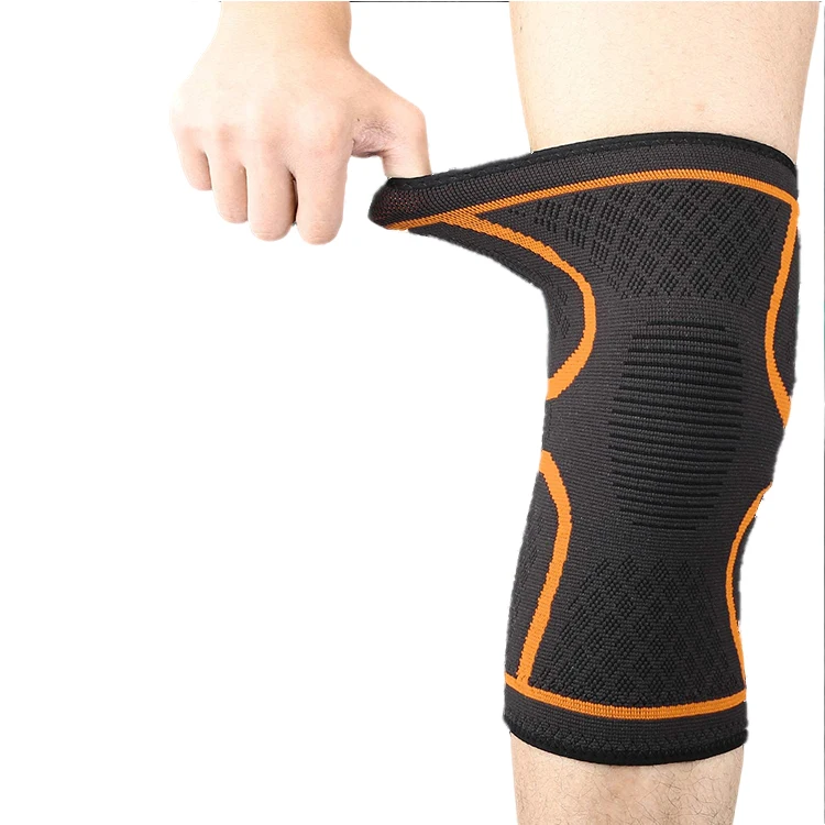 Soporte de nylon de la ayuda de la rodilla de la compresión de la manga de la rodilla elástica del proveedor de China