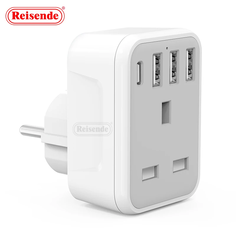 Smart Usb C Plug UK To EU Travel Plug 220 -250 Volts Power Adapter Usb To Type c Uk Plug