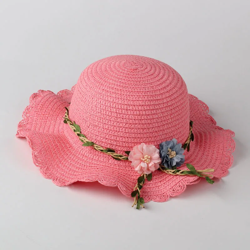 Лидер продаж на Amazon, оптовая продажа, индивидуальная соломенная шляпа для маленькой девочки, красивые женские американские соломенные шляпы с натуральной травой и цветами