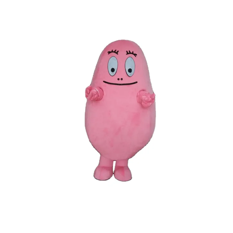 Interesting Lovely Cute Fat Oval Ball Pink Les Barbapapa Mascot Costume