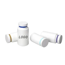 Wholesale empty white pill medicine capsule bottle packaging with logo