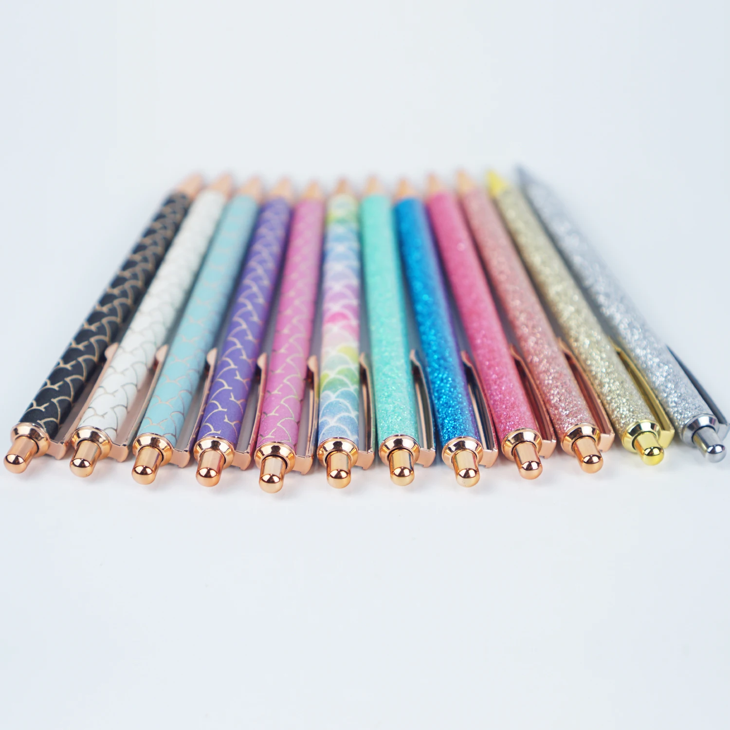Fancy Glitter Pens for Journaling Cute Pens for Girls Women Retractable Pretty Fun Pens Office Product Pack of 12