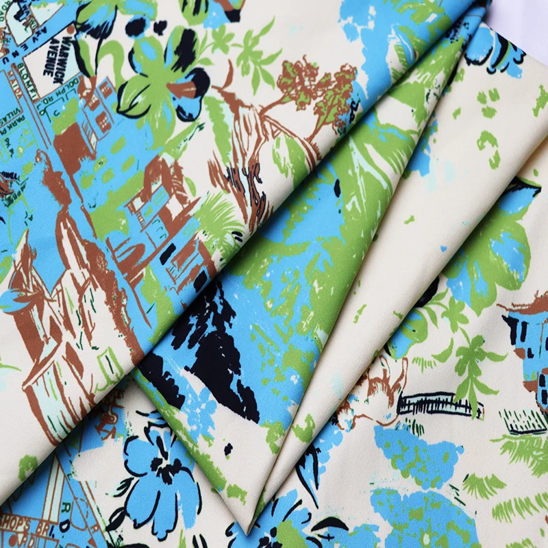 Wholesale Digital Printing Flower Style Habijabi  Viscose  Rayon Fabric For Dress