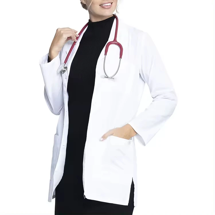 Wholesale Designer Hospital Doctors Uniform Pharmaceutical Workwear Lab Coats for Female and Male Polyester Medical Uniforms