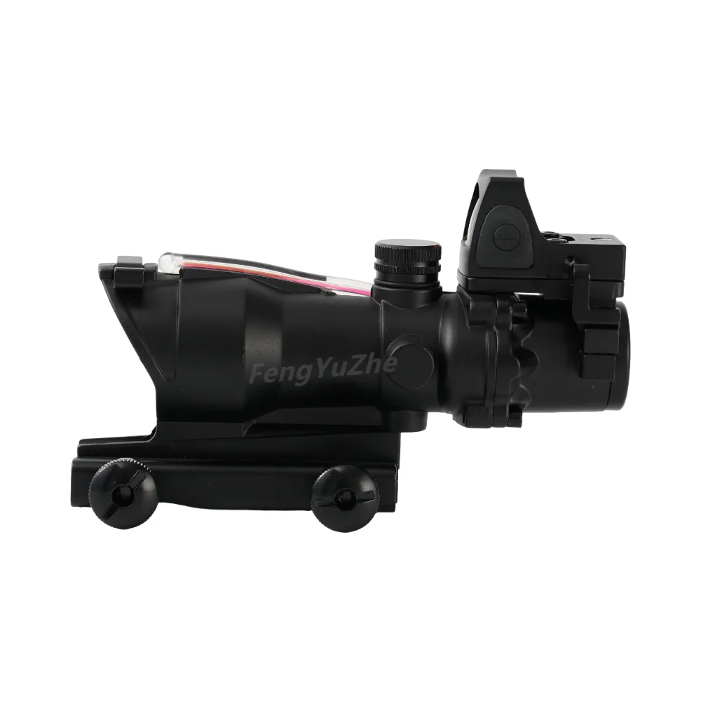 Тактический телескоп ACOG 4x32 охотничий прицел настоящая волоконная оптика с RMR освещенным прицелом в красную точку