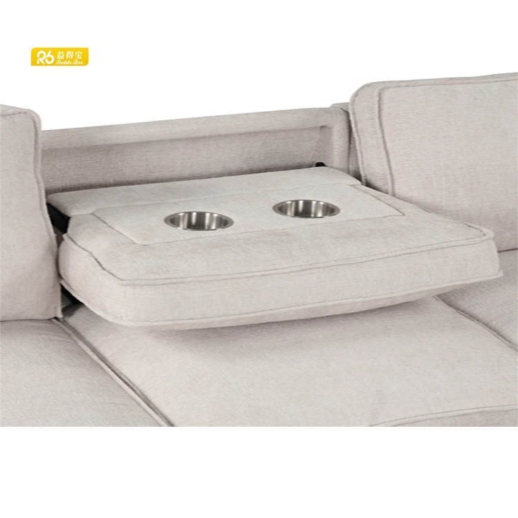 Fabric Couch Modern Design Sleeper Sofa 3 Seater With Cup Holder And USB Port Sofa Bed