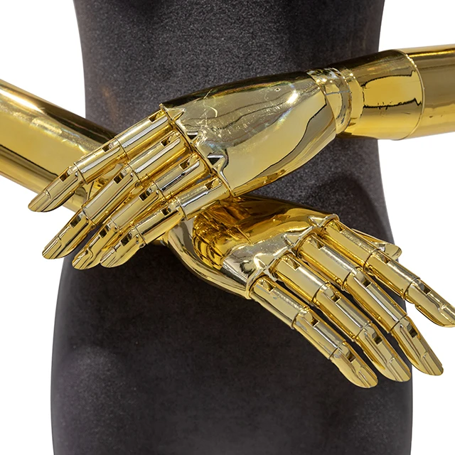New Arrival Luxury Velvet Female Mannequin with Gold Silver Arms Adjustable Half Body Wooden Mannequin for Clothing Display
