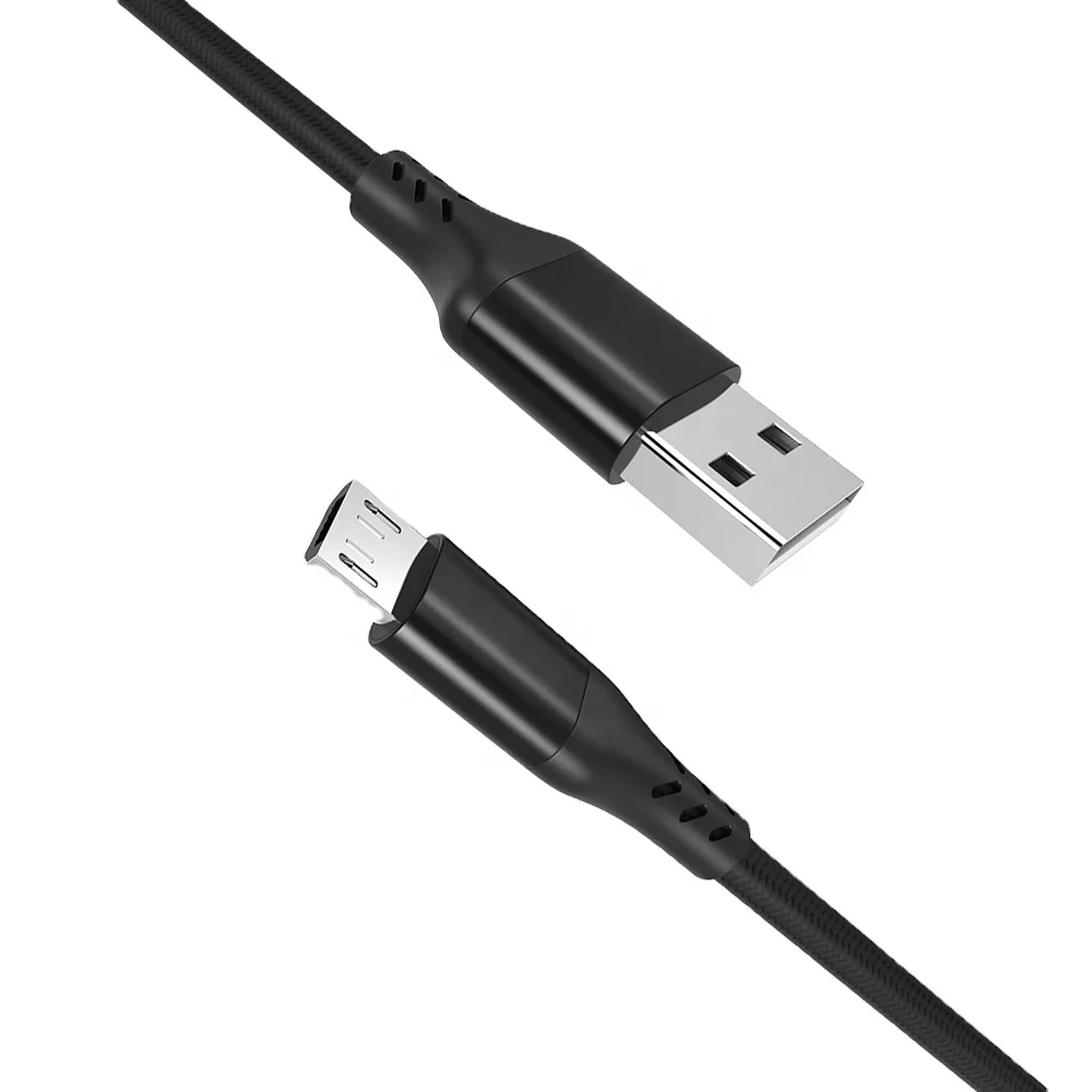 Bulk Stock Factory Price Micro USB Cable Micro 5P 1M 2M Nylon Braided 2.4A Fast Charging Data Cables CE ROHS Certificate