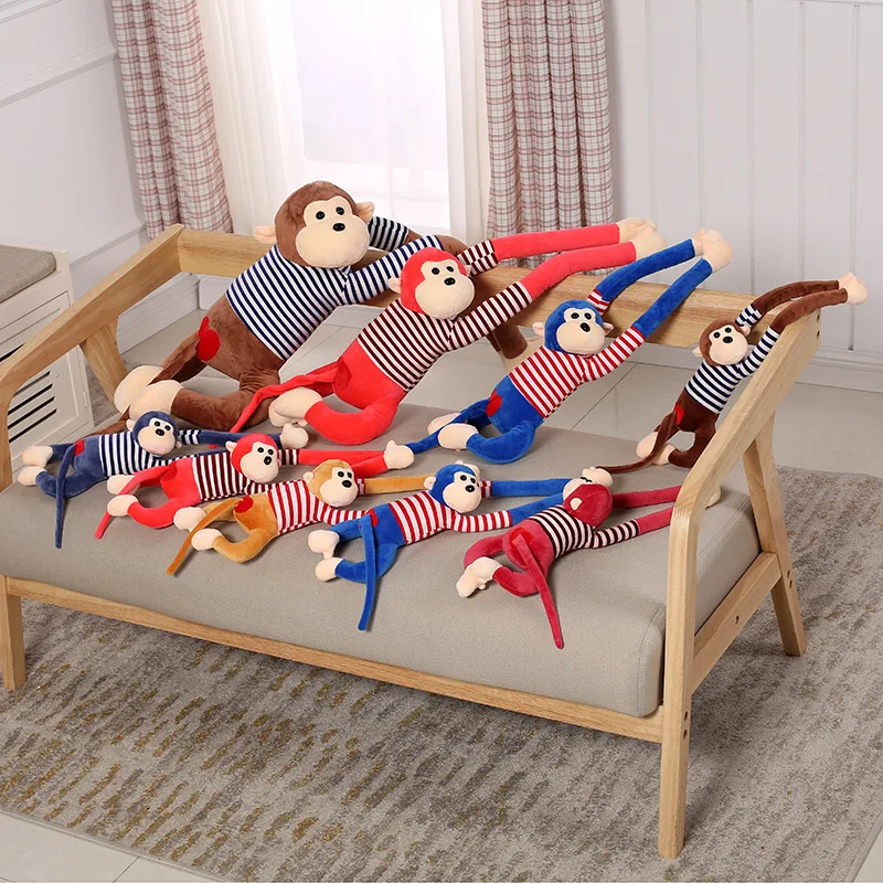 Stuffed Plush Animal Cartoon Plush Toy Curtain Monkey Plush Toy Long Arm Monkey Wedding Doll Catching Machine Doll Gift